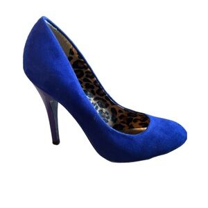 G by GUESS GG Lexxa Royal Blue Suede Stiletto High Heels Women’s Size 6.5M - EUC